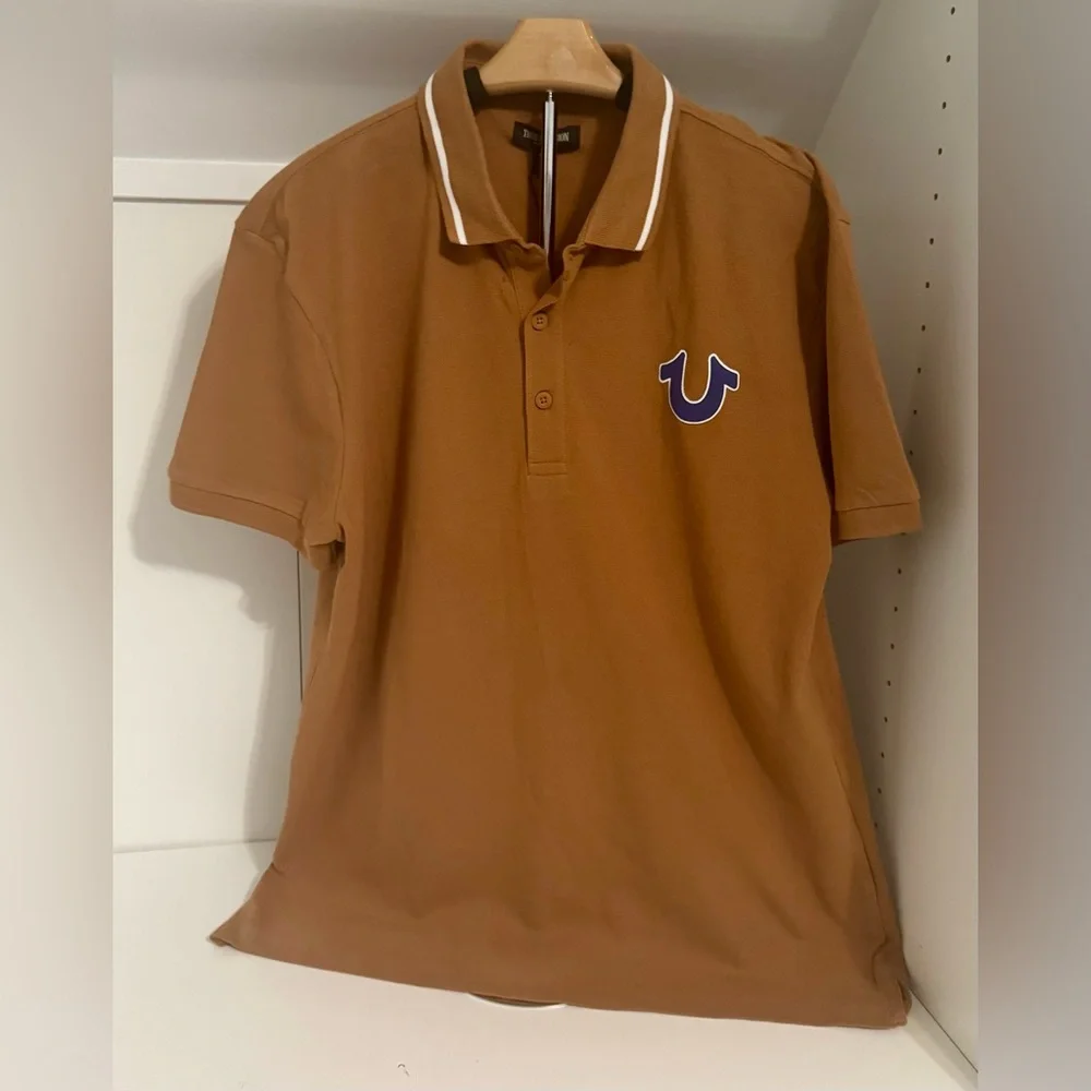 True Religion Men’s Buddha Logo Polo Shirt 100%‎ Cotton